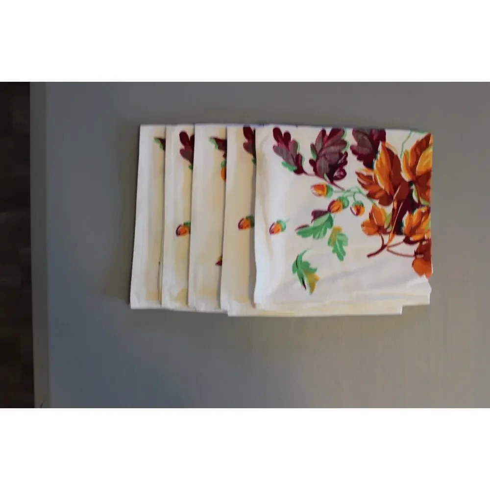 Fall Holiday Dining‎ Napkins Qty 5 Leaf Print Great for Thanksgiving